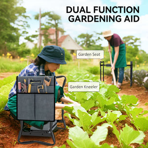 Folding garden bench and kneeler with foam seat