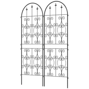 Set of 2 metal garden trellises, black