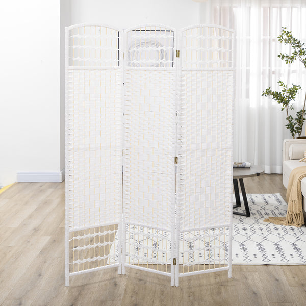 3-Panel Folding Room Divider in Corrugated Fiber, White