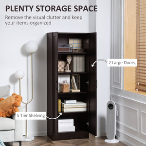 Storage unit with 2 soft-closing doors and 4 shelves, dark walnut