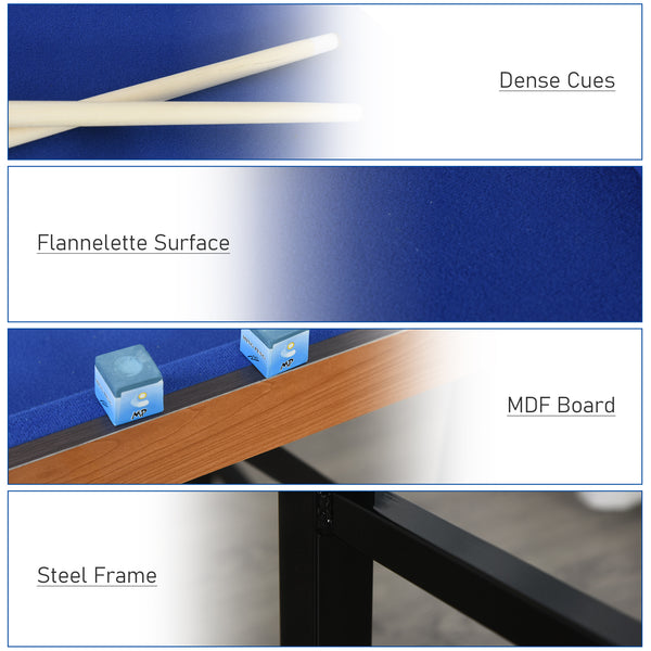 Mini Portable Pool Table with Cues, Ball, Chalk and Rack, Blue