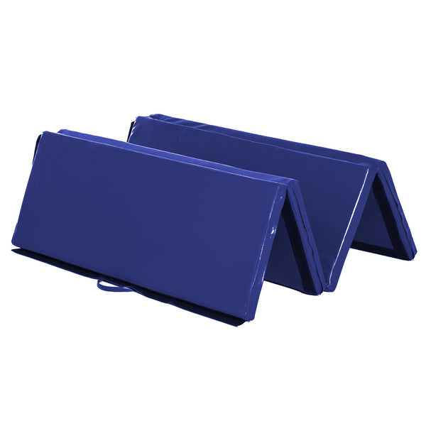 4'x6'x2'' Folding Gym Mat with Carry Handles, Blue