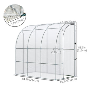 7' x 4' x 7' Garden Greenhouse with Roll-Up Door, Ideal for Plants, Herbs, Vegetables, White