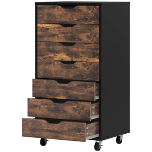 7-Drawer Vertical Filing Cabinet for Home Office, 47 x 39 x 90 cm, Rustic Brown