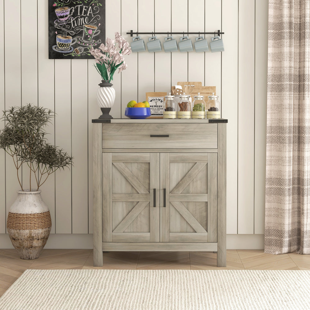 Country-style sideboard with drawer and shelf