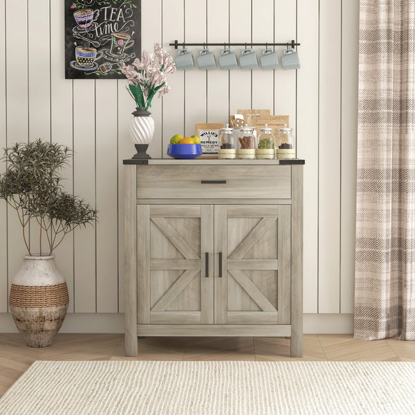 Country-style sideboard with drawer and shelf