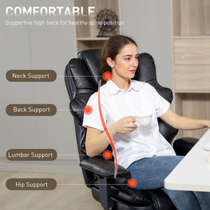 Office chair upholstered in PU leather with spring foam