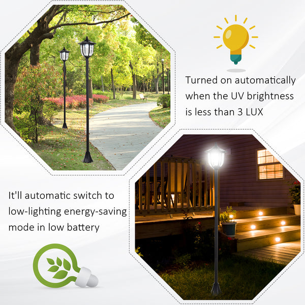 Solar-powered outdoor garden torch, 6 LEDs, water-resistant