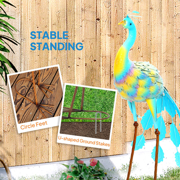 Peacock statue for garden, assorted colors