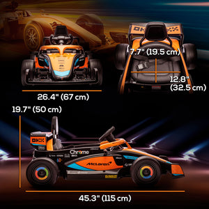12V Go-Kart with Suspension, Music, MP3 and Remote Control, Orange