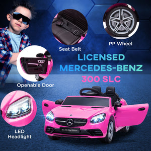 12V car with parental remote control and two motors, pink