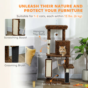52-inch cat tree with condo, bed, sisal scratching posts and platforms