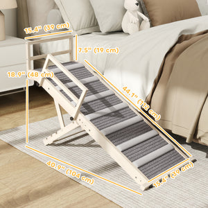 Foldable pet ramp with 4 adjustable heights