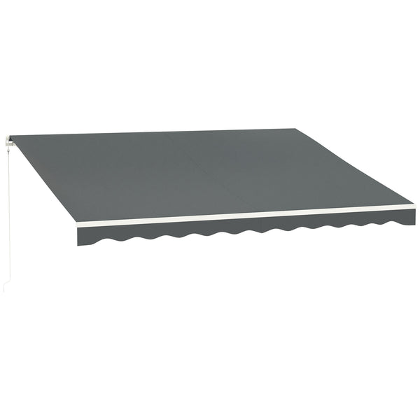 Electric outdoor awning 9.8 x 12.8 with remote control, grey 