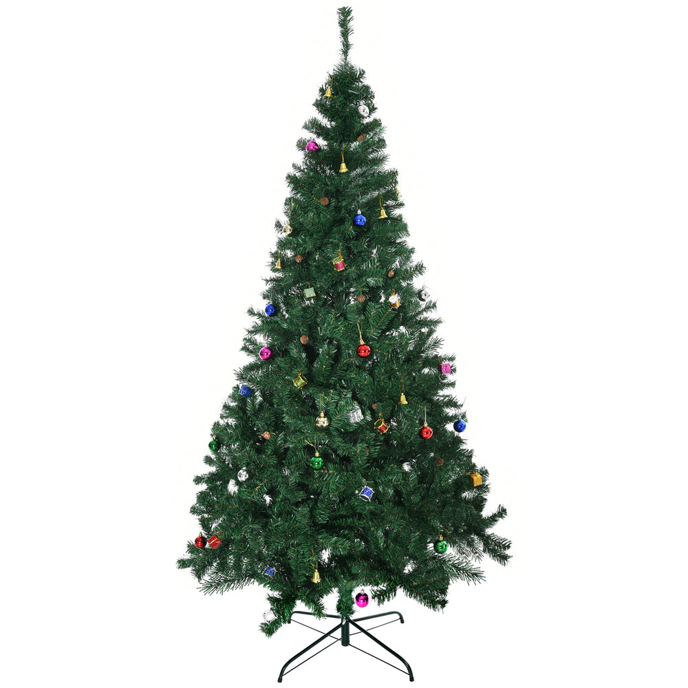 7ft Green Artificial Christmas Tree with Decorations