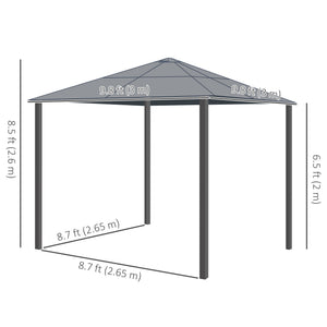 10 x 10 Hardtop Gazebo with Sturdy Metal Frame with Curtains and Waterproof Roof, Coffee Beige