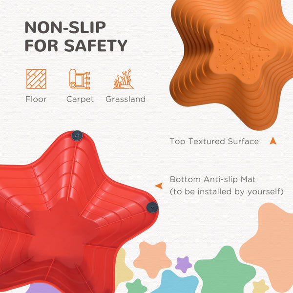 Set of 6 large children's balancing stones with non-slip bottom