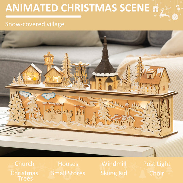 Natural wood desktop Christmas decoration