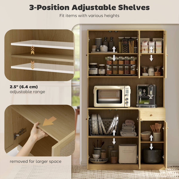 Bohemian style kitchen sideboard with microwave worktop