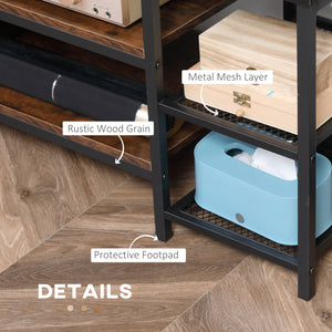 Industrial TV Stand for TVs up to 60 inches with Steel Frame, Rustic Brown