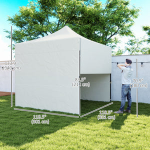 10 x 10 folding tent with awning and side walls
