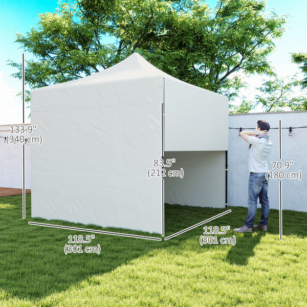 10 x 10 folding tent with awning and side walls
