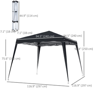 8 x 8 Folding Awning with Carry Bag, Black