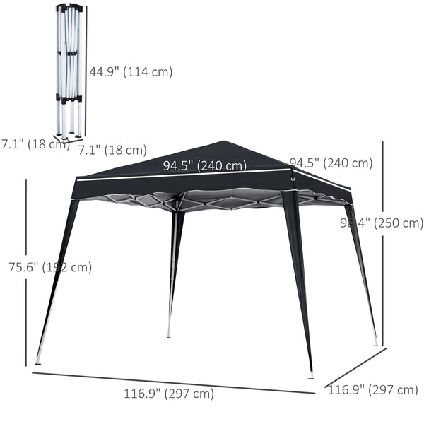8 x 8 Folding Awning with Carry Bag, Black