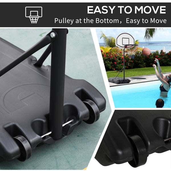 Adjustable Pool Basketball Hoop with Wheels