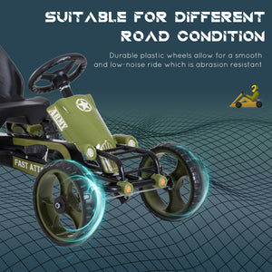 Pedal go-kart with adjustable seat green