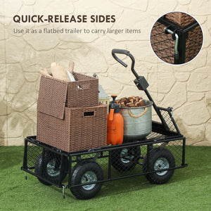 Steel garden cart with removable liner