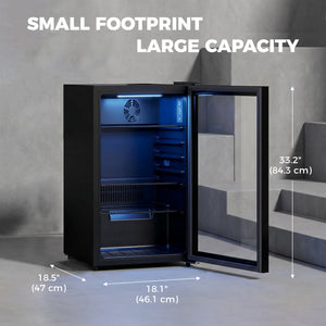 3.2 cu. ft. Beverage Refrigerator, 128-Can Capacity, Black