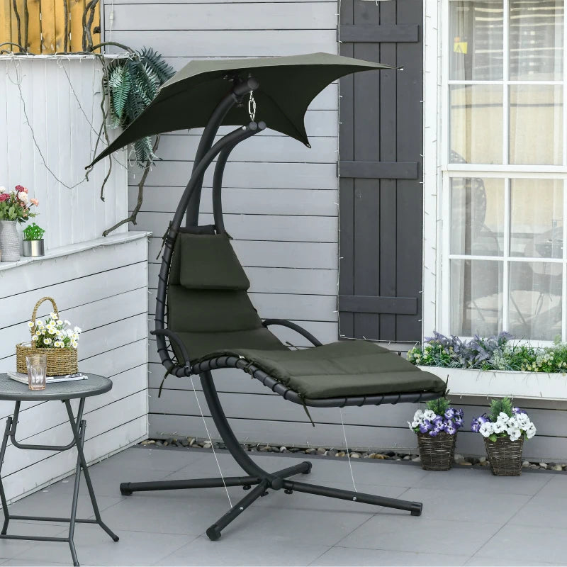 Floating chaise longue, anthracite grey