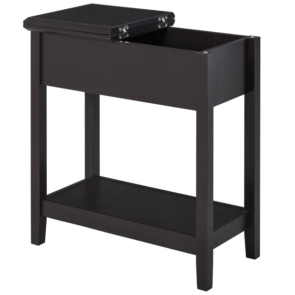 Side table with folding top, dark coffee