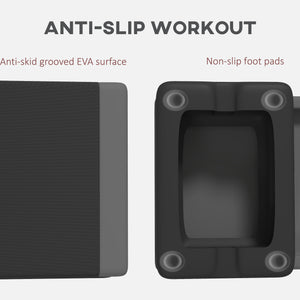 Adjustable exercise platform, 3 levels with risers (10, 15 and 20 cm), gray