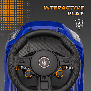 Maserati GT2 Toddler Car with Storage, Music, Horn, Blue