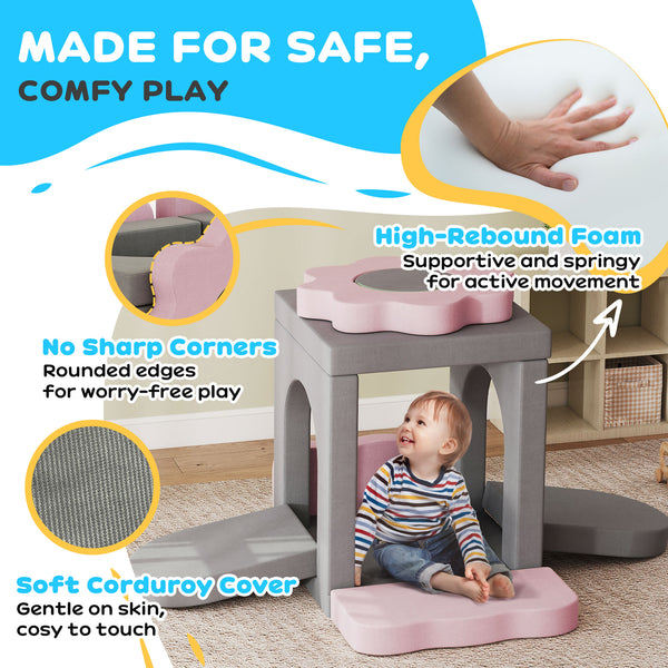 12-Piece Climbing Toys with Ball Pit (Balls Not Included), Gray