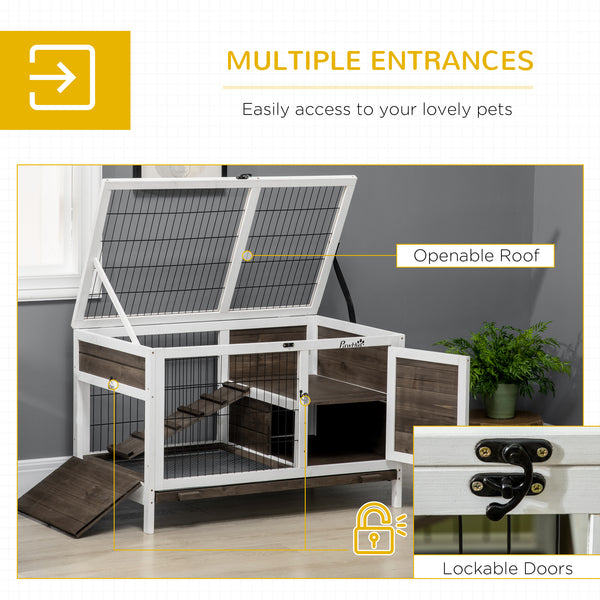 Double-height hutch with enclosure and pull-out tray, white and coffee