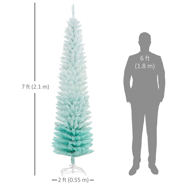 7ft Slim Pale Blue Artificial Christmas Tree