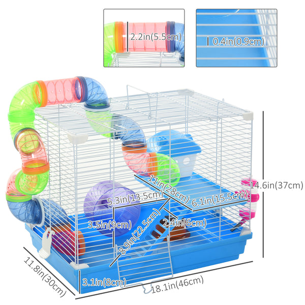 2-tier cage with tunnel system