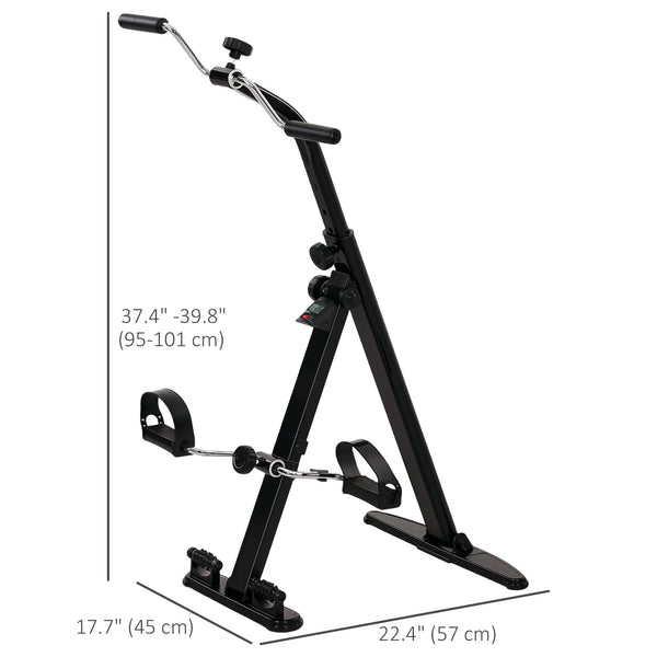 Foldable Leg Exercise Bike with LCD Display for Seniors