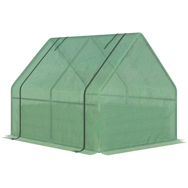 Raised outdoor steel planter with greenhouse