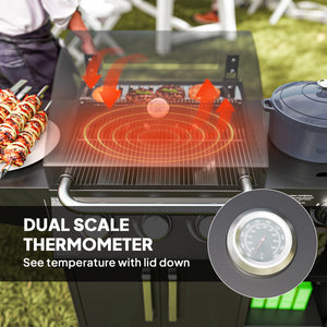 3-burner gas barbecue with side burner