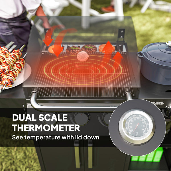 3-burner gas barbecue with side burner
