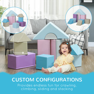 Set of 11 soft foam play blocks for children