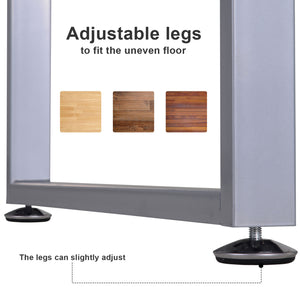 Computer desk with reversible multi-purpose filing drawers, dark wood look