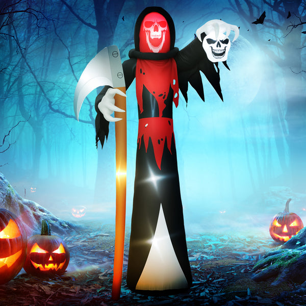 3.6m Inflatable Halloween Grim Reaper with Built-in Lights for Halloween Party