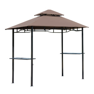 Barbecue gazebo with two-tiered canopy, cafe