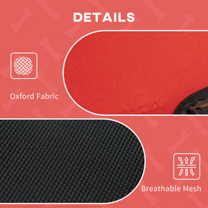 Raised dog bed with tent, red
