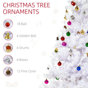 5ft White Artificial Christmas Tree with Decorations